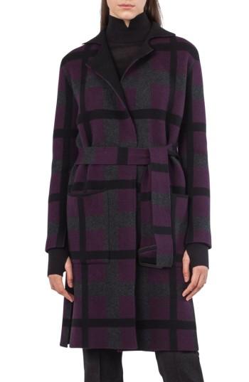 Women's Akris Reversible Double Face Cashmere Coat - Purple