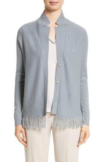 Women's Fabiana Filippi Cashmere Fringe Cardigan Us / 38 It - Blue