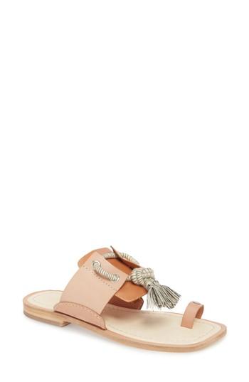 Women's Free People Maui Tasseled Slide Sandal Us / 36eu - Beige