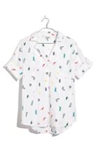 Women's Madewell Summer Friday Embroidered Courier Shirt, Size - White