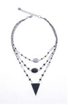 Women's Nakamol Design Crystal & Drusy Pendant Triple Strand Necklace