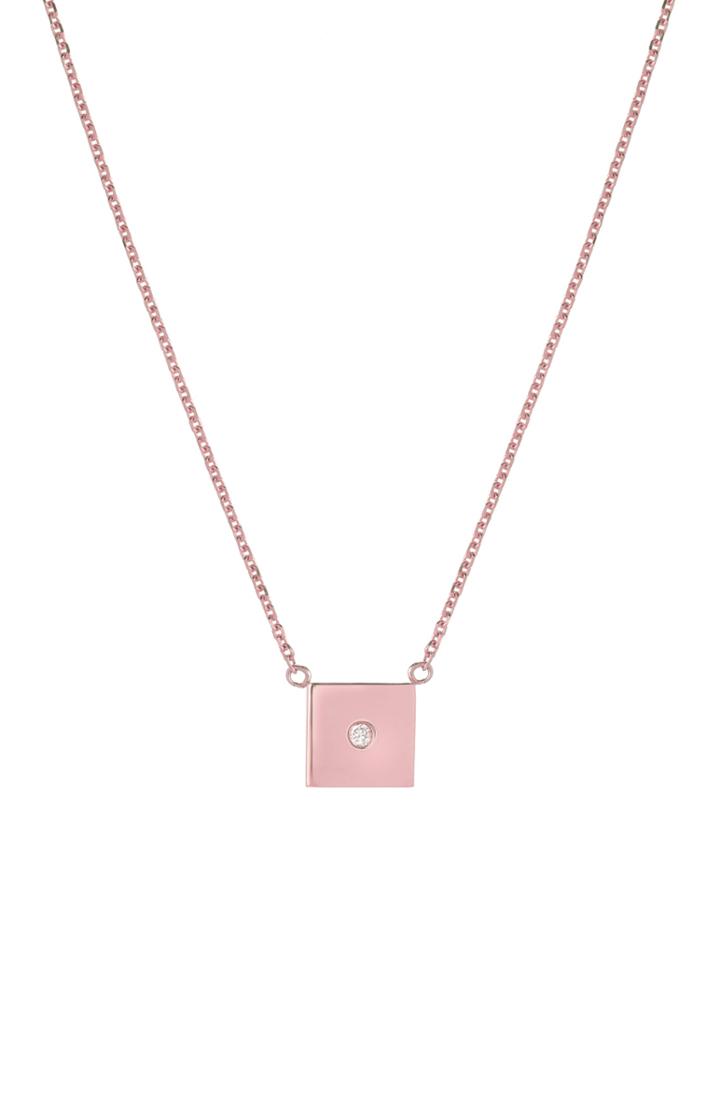 Women's Mini Mini Jewels Forever Collection - Square Diamond Pendant Necklace