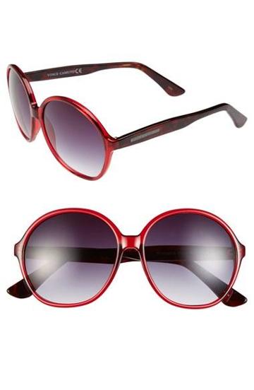 Vince Camuto 59mm Round Sunglasses Red/ Tortoise