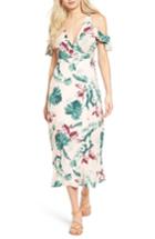 Women's Lush Floral Cold Shoulder Midi Dress