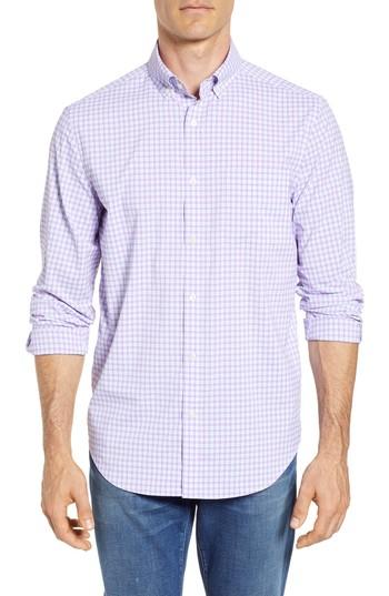 Men's Vineyard Vines Oyster Pond Slim Fit Plaid Sport Shirt - Purple