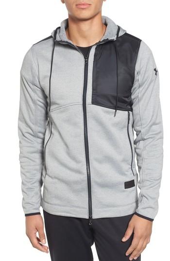 Men's Under Armour Courtside Stealth Zip Hoodie - Grey