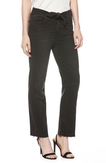 Women's Paige Margot Knot High Waist Straight Leg Jeans - Black