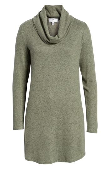 Women's Socialite Cowl Neck Knit Dress - Green