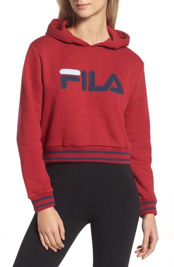 Women's Fila Penelope Crop Hoodie - Red