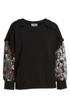 Women's Cece Mixed Media Ruffle Sweatshirt