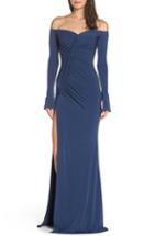 Women's Katie May Off The Shoulder High Slit Gown - Blue