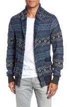 Men's Faherty Indigo Shore Shawl Collar Wool Blend Cardigan - Blue