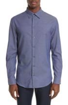 Men's Armani Collezioni Regular Fit Diamond Print Sport Shirt, Size - Blue