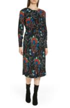 Women's Ba & Sh Abelia Floral Plunge Back Silk Dress - Black