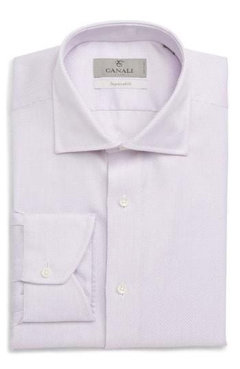 Men's Canali Regular Fit Solid Dress Shirt .5 - Pink