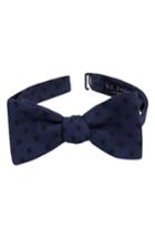 Men's Ted Baker London Dot Silk & Wool Bow Tie, Size - Blue