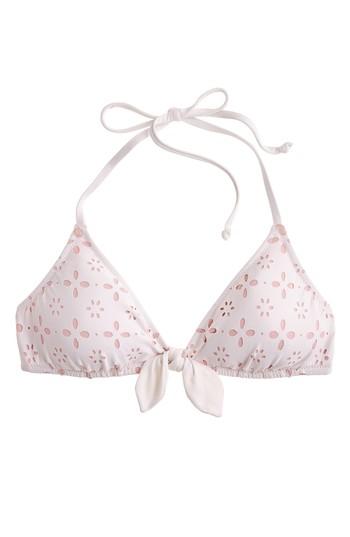 Women's J.crew Rosie Tie Front Bikini Top - Ivory