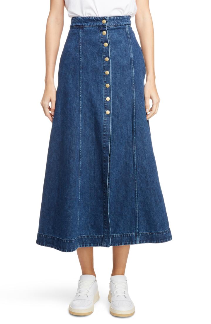 Women's Acne Studios Snap Front Denim Skirt Us / 36 Eu - Blue