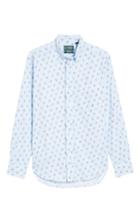 Men's Gitman Bengal Stripe Snoopy Print Sport Shirt - Blue