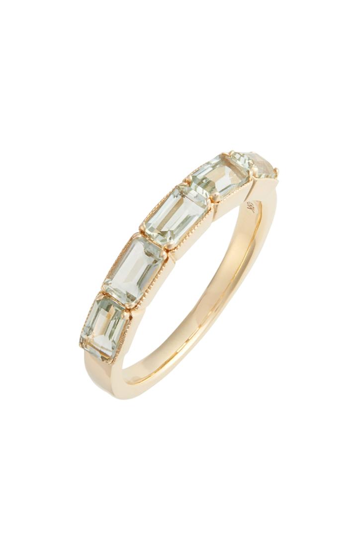 Women's Bony Levy Green Amethyst Baguette Stack Ring (nordstrom Exclusive)
