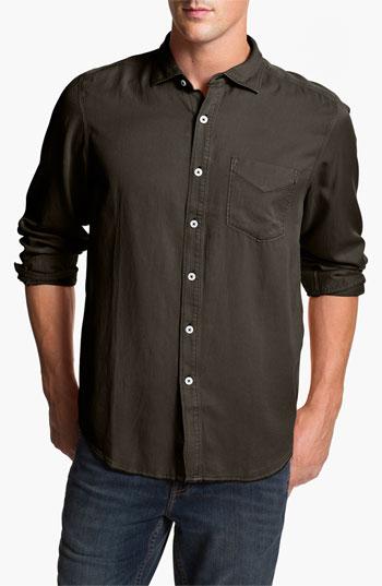 Tommy Bahama Denim  Still Twillin  Sport Shirt Black Olive Large