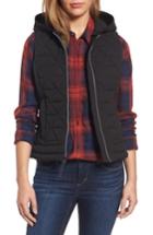 Women's Andrew Marc Sage Hooded Quilted Vest - Black