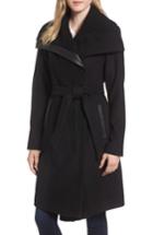Women's Vince Camuto Textured Double Breasted Coat - Black