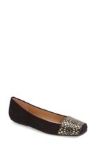 Women's French Sole 'reign' Square Toe Flat M - Black