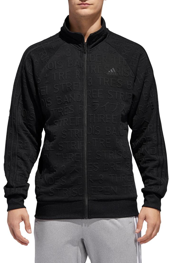 Men's Adidas Essentials Jacquard Track Jacket - Black