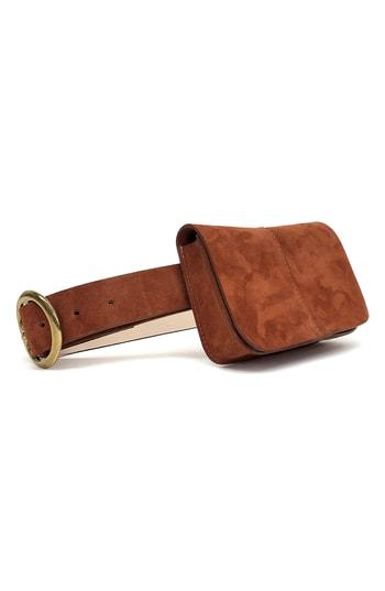 Women's B-low The Belt Sidney Suede Belt Bag - Cognac/ Brass