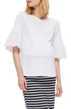 Women's Topshop Layered Eyelet Sleeve Maternity Tee Us (fits Like 0-2) - White