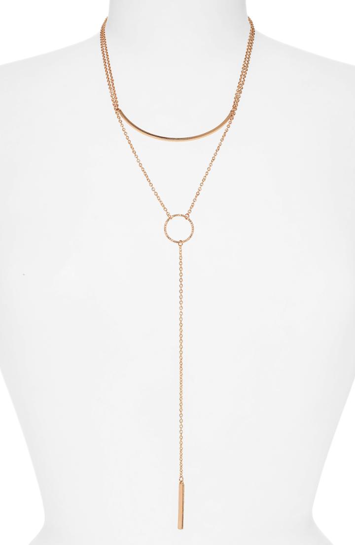Women's Panacea Bar Circle Layered Y-necklace