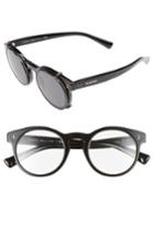 Women's Valentino 47mm Round Sunglasses - Black/ Black Swarovski