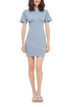 Women's Topshop Bustcup Ribbed T-shirt Dress Us (fits Like 0) - Blue