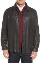 Men's Missani Le Collezioni Vintage Lambskin Leather Reversible Jacket - Black