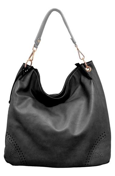 Urban Originals 'utopia' Perforated Hobo - Grey