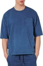 Men's Topman Panel Boxy Oversize T-shirt - Blue