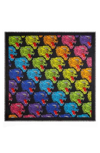 Women's Gucci Rainbow Panther Print Modal & Silk Shawl, Size - None
