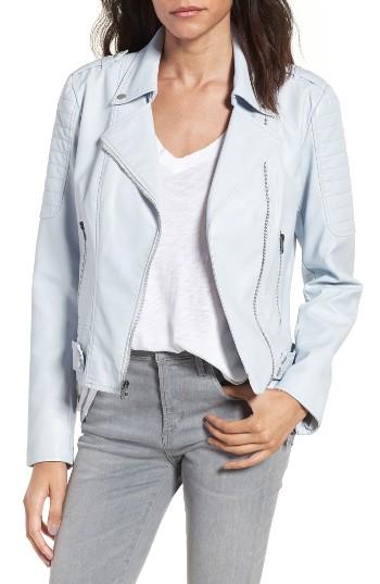 Women's Andrew Marc Leanne Faux Leather Jacket - Blue