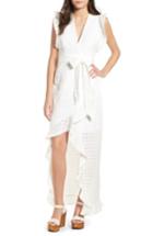 Women's Afrm Andrea Ruffle Wrap Dress - White