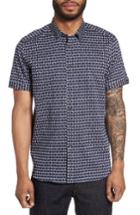 Men's Ted Baker London Sownd Print Short Sleeve Sport Shirt (s) - Blue