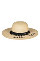 Women's Roxy Pio La La Embroidered Straw Hat - Black