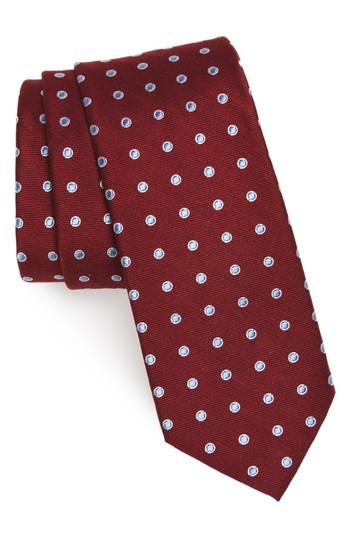 Men's Nordstrom Men's Shop Hester Dot Print Tie, Size - Red