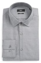 Men's Boss Jenno Slim Fit Plaid Dress Shirt .5 - Grey