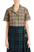 Women's Burberry Auklet Check Shirt Us / 38 It - Brown