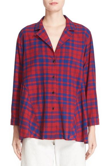 Women's Rachel Comey Yuca Plaid Cotton Boxy Shirt