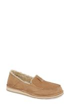 Women's Ariat Cruiser Slip-on Loafer With Faux Shearling Lining M - Beige