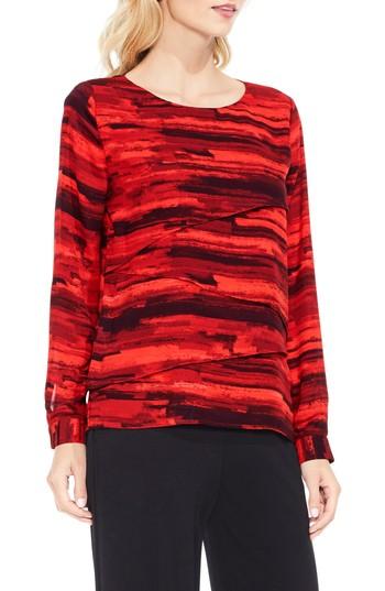 Women's Vince Camuto Muses Print Tiered Blouse