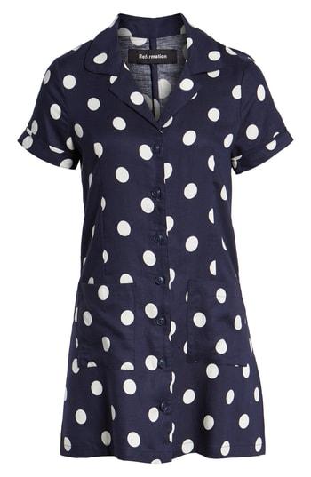 Women's Reformation Plymouth Shirtdress - Blue