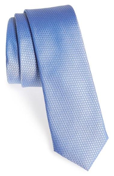 Men's Calibrate Seattle Textured Silk Tie, Size - Blue